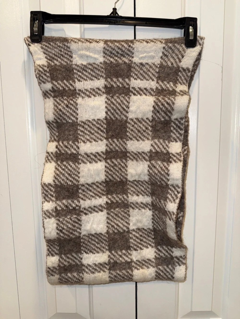 Ralph Lauren Cream‎ and Brown Plaid Knit Snood